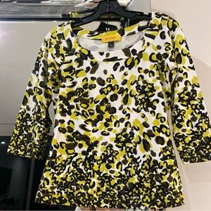 St. John Women's Leopard Print Long Sleeve Top